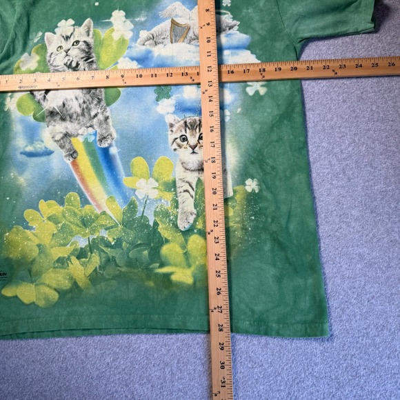 The Mountain Green Irish Fairy Kittens Tie Dye T-Shirt Whimsical Mens Medium - Picture 6 of 6